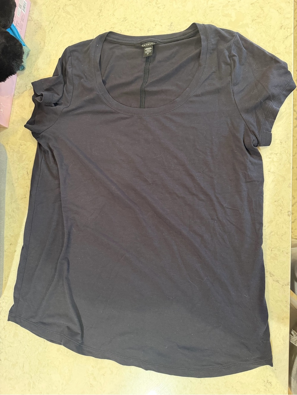 Athleta Navy Scoop Neck Short Sleeve Tee